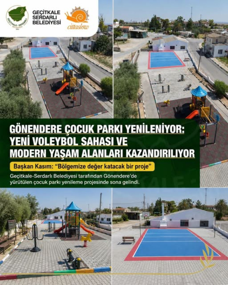 G&ouml;nendere &Ccedil;ocuk Parkı yenileniyor: Yeni voleybol sahası ve modern yaşam alanları kazandırılıyor