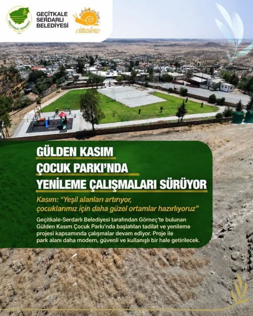 G&uuml;lden Kasım &Ccedil;ocuk Parkı'nda yenileme &ccedil;alışmaları s&uuml;r&uuml;yor