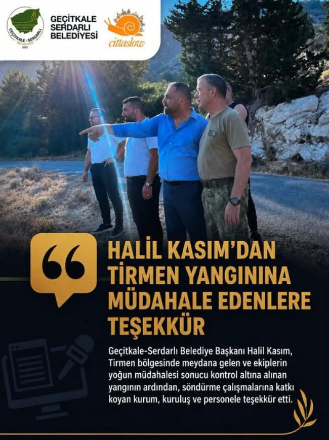 Halil Kasım'dan Tirmen yangınına m&uuml;dahele edenlere teşekk&uuml;r