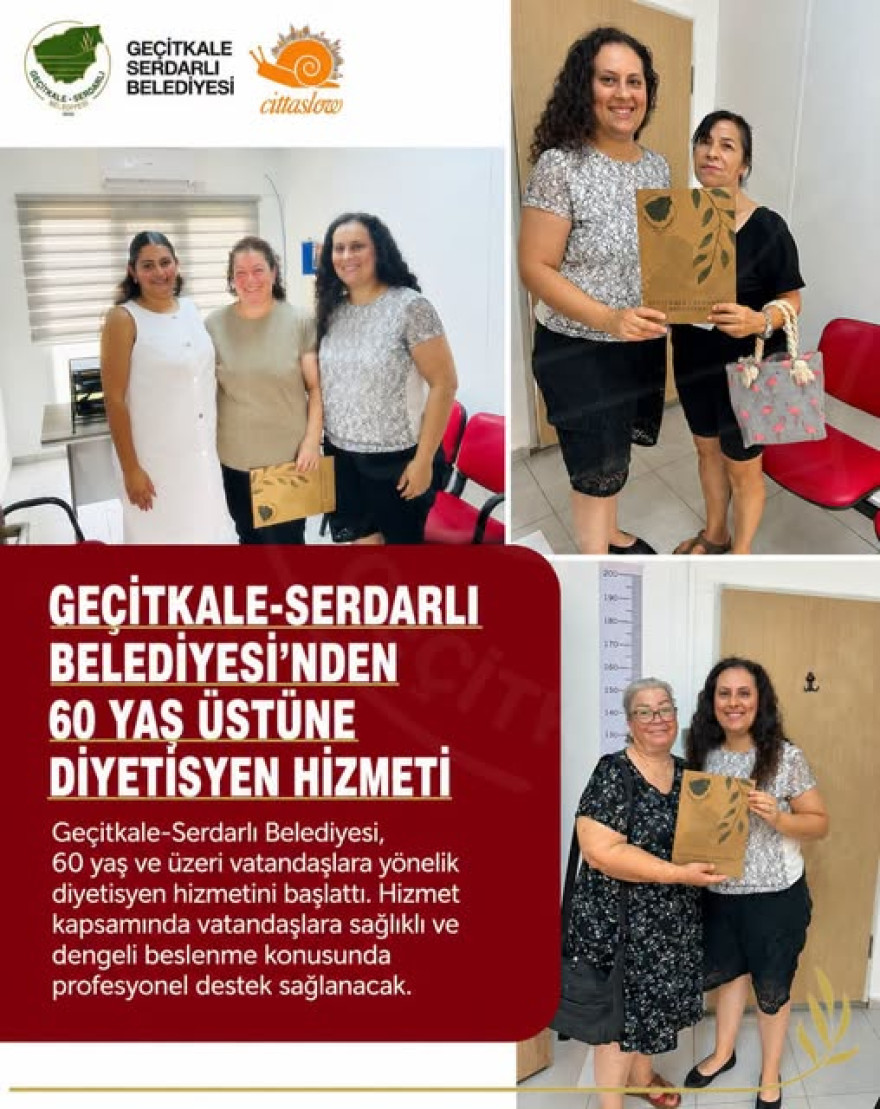 Ge&ccedil;itkale-Serdarlı Belediyesi'nden 60 yaş &uuml;st&uuml;ne diyetisyen hizmeti