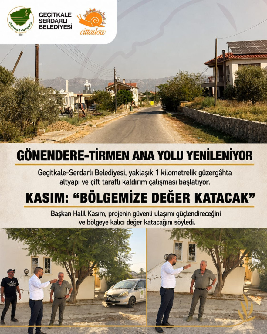 Ge&ccedil;itkale-Serdarlı&rsquo;da yeni dev proje: G&ouml;nendere-Tirmen ana yolu yenileniyor