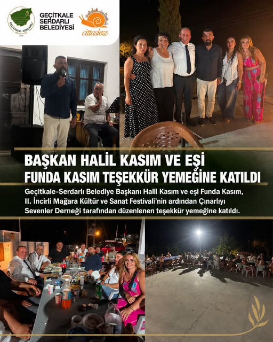 Başkan Halil Kasım ve eşi Funda Kasım teşekk&uuml;r yemeğine katıldı